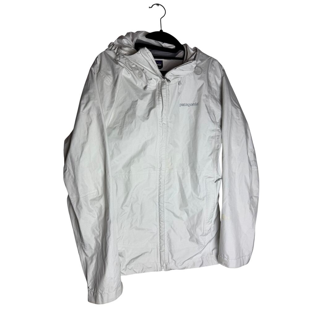 Patagonia Women’s H2No White Rain Jacket Hooded Waterproof Size Large